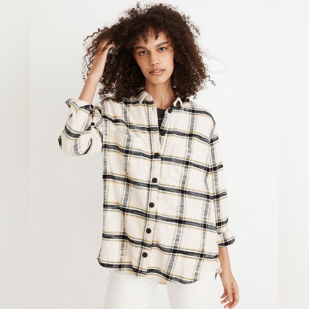 Madewell Oversized Ex-Boyfriend Shirt in Caney Plaid